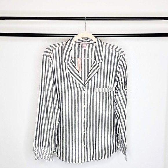 Victoria's Secret Other - Victoria's Secret NWT Women's Gray White & Silver Pajama Shirt Size Large